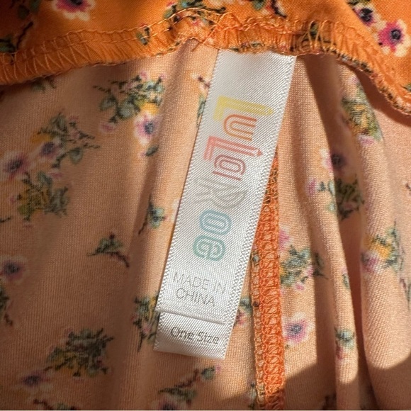 Set of 2 NEW LulaRoe OS Soft Leggings One Size 2-10 Small-Large Orange Pink - Picture 12 of 16